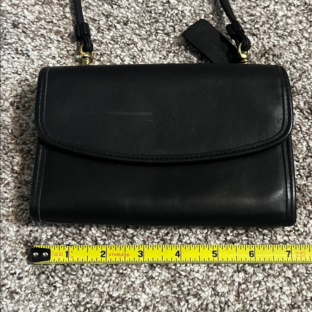 Vintage Coach Envelope Swing Wallet Removable Crossbody Strap Hangtag Black 4873 - Picture 11 of 12